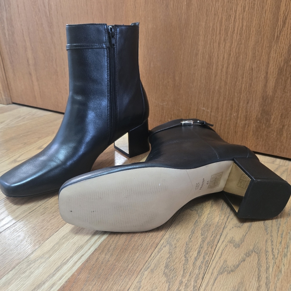 Dune ONSENA Leather W/ Gold Metal Heel